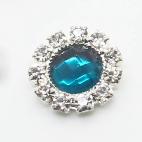 No.9 Blue Green 10 шт 10 мм круглые акриловые стразы с плоской задней частью декоративные пуговицы разноцветные Diy ленты для волос для девочек аксессуары для свадебных украшений - Цвет: No.9 Blue Green