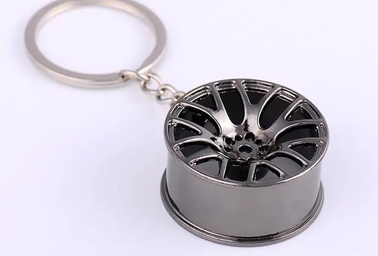 200PCS New Design Cool Luxury metal Keychain Car Key Chain Ring creative wheel hub chain For Man Women Gift | Украшения и