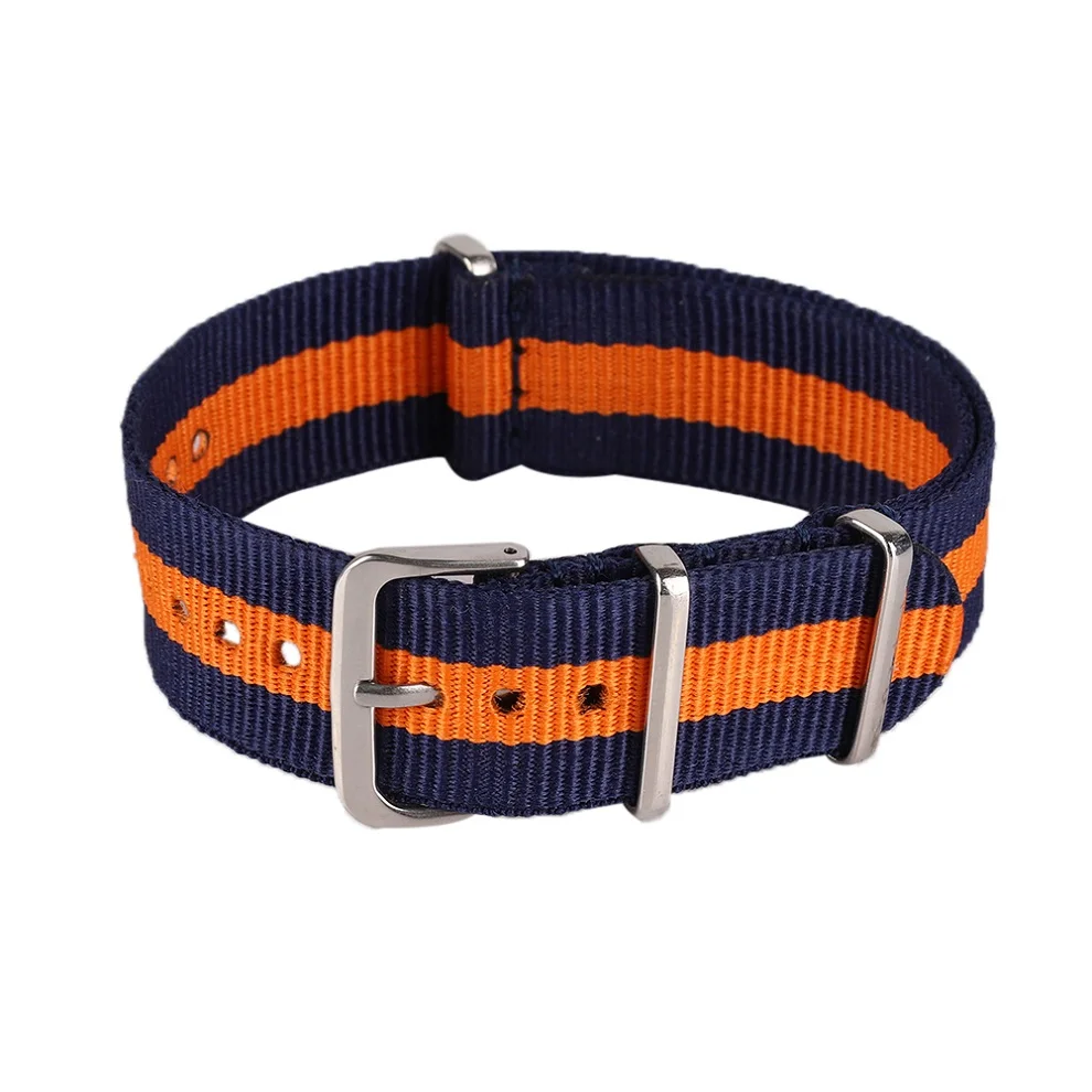 Blue Orange Blue 18, 20, 22 мм, ремешок для часов, армейский спортивный тканевый нейлоновый ремешок для часов, аксессуары, ремешок с пряжкой для 007, ремешок для часов James Bond, черный - Цвет ремешка: Blue Orange Blue