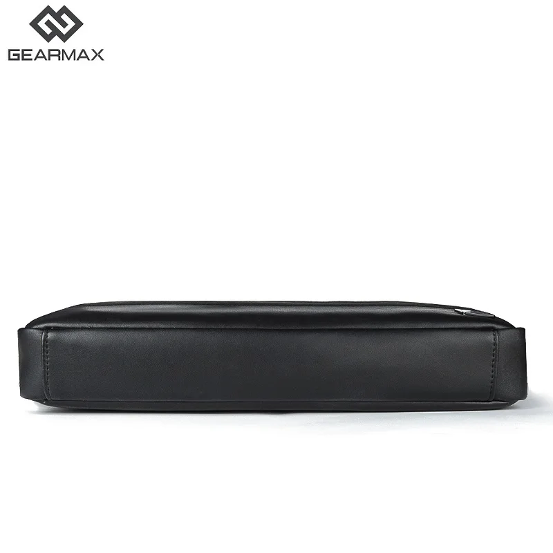 14 Inch Men Laptop Messenger Bags Black Genuine Leather Notebook Bag Wool Felt Business Briefcase Zipper Shoulder | Компьютеры и офис