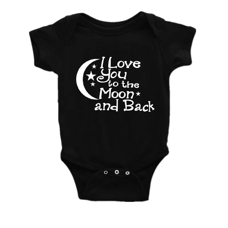 Хлопковая одежда для маленьких мальчиков и девочек с надписью I Love You To The Moon And Back