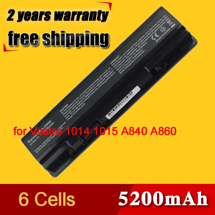 Аккумулятор 5200 мАч для Dell Inspiron 1410 Vostro 1014 1015 1088 A840 A860 A860n 312 0818 451 10673 F286H F287F F287H G069H