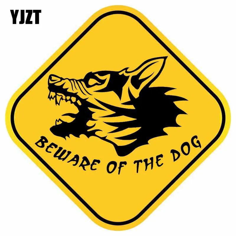 

YJZT 13.5CM*13.5CM BEWARE OF THE DOG ON BOARD Decal Personality PVC Car Sticker 12-40390