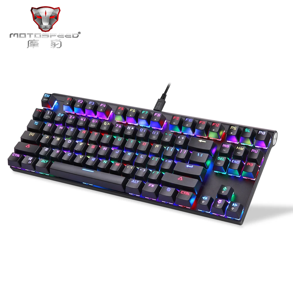Оригинал Motospeed CK101 проводной Механическая игровая клавиатура RGB света