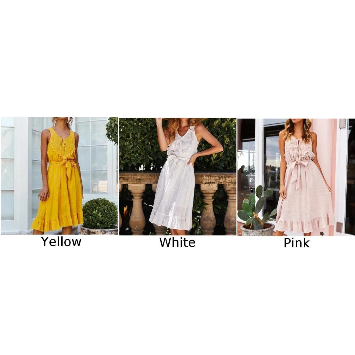 Женское Коктейльное Летнее платье без рукавов A Line удобное пляжное со шнуровкой