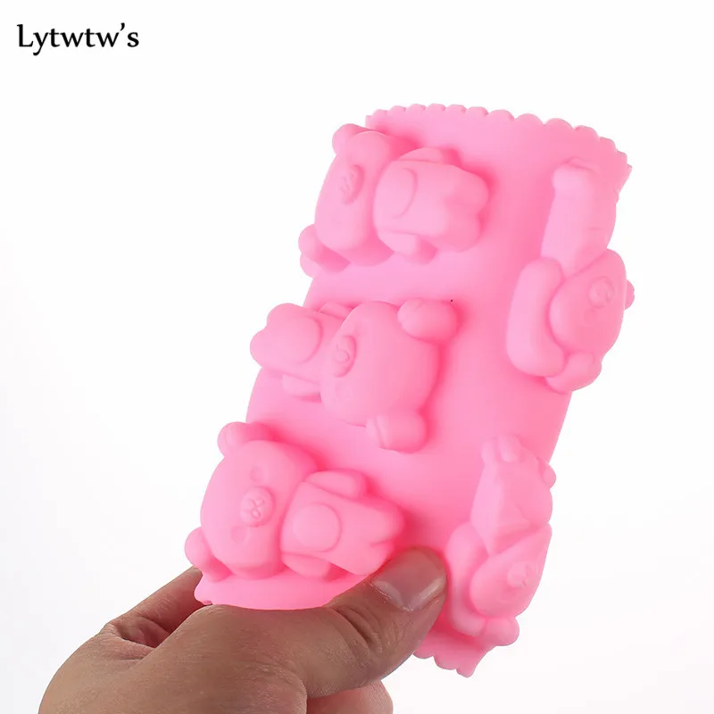 1 шт. Лидер продаж Lytwtw оптовая продажа 8 отверстий чехол Rilakkuma Bear для кексов конфет
