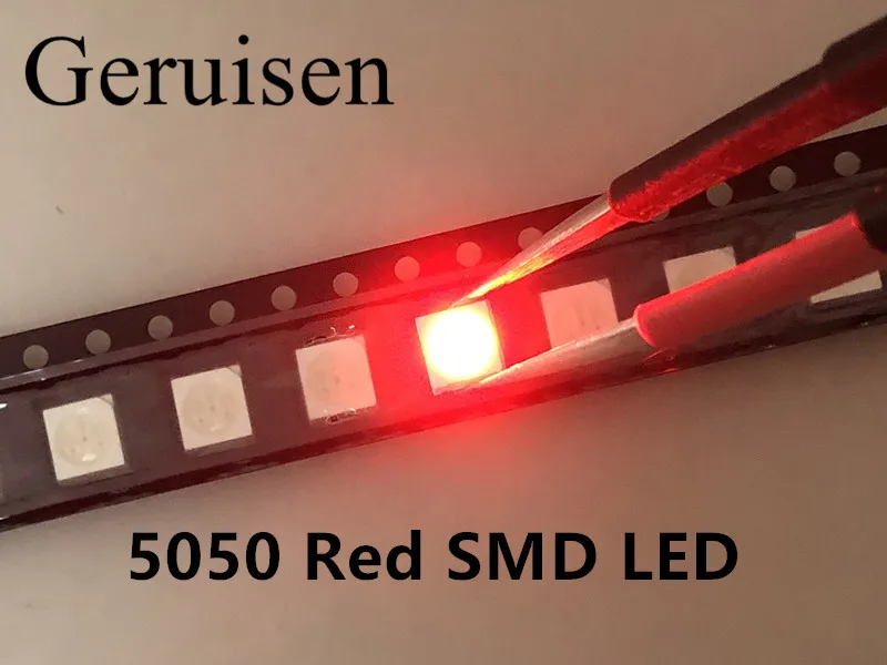 4000 шт./лот поверхностное крепление новые настоящие 5050 красные Smd Plcc-6 3 чипы ультра