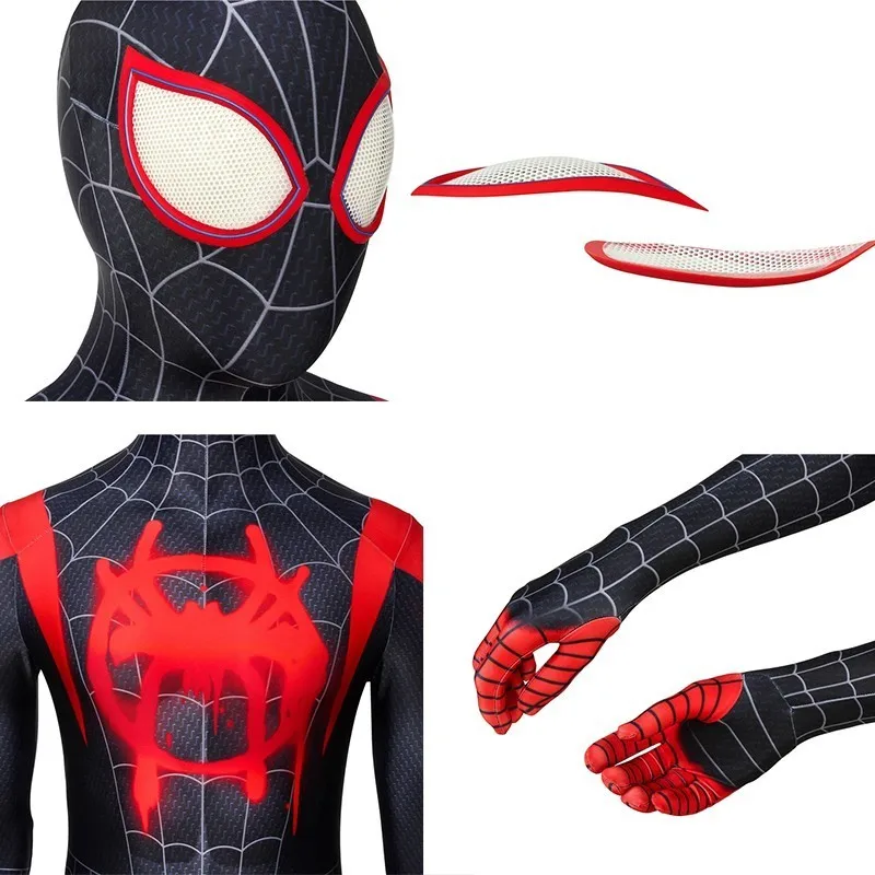 Человек-паук в костюм спайдермена Miles Morales Homecoming Питер Паркер Косплей Карнавал Человек-паук Хэллоуин Взрослый мужской
