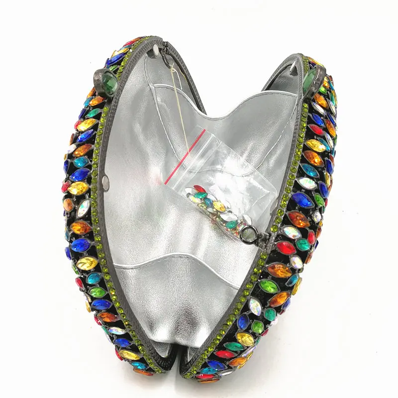 

XIYUAN BRAND Silver Metal Women's Bags Red Rhinestone Clutch Purse Crystal Evening Bags Clutches Lady Bridal Wedding Handbag