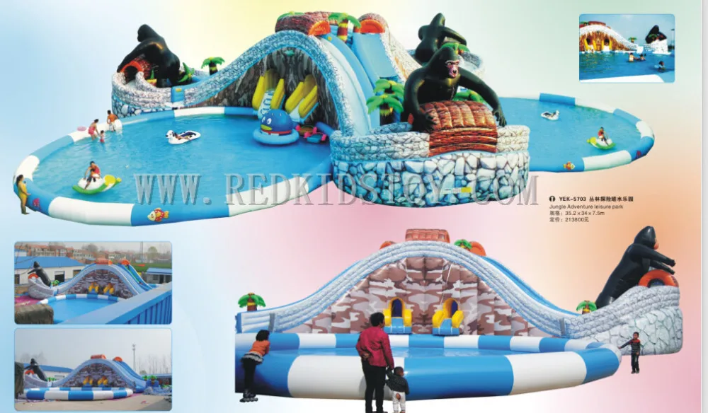 

Китай Прямая Фабрика для надувной плавающей водной горки высшего качества надувной парк развлечений набор HZ-E010