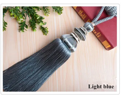Light blue 2 шт. подвесные канаты для штор с бахромой Аксессуары для штор с кисточками декоративные ремешки Пряжка Застежка домашний декор - Цвет: Light blue