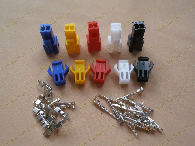 100 комплектов черный/красный/синий/желтый/белый 2Pin/way коннектор 2 54 мм SM 2P разъем