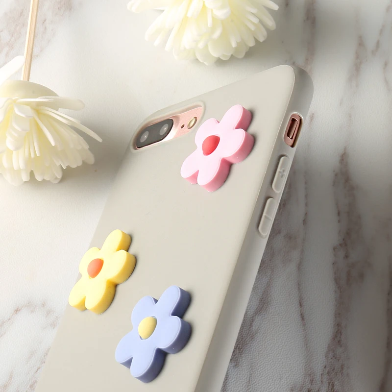 11 Colors DIY Flowers Phone Cases For iPhone X XR XS Max 5 5S SE 6 6S Plus Soft Tpu 7 8 Pro 6.5Inch |