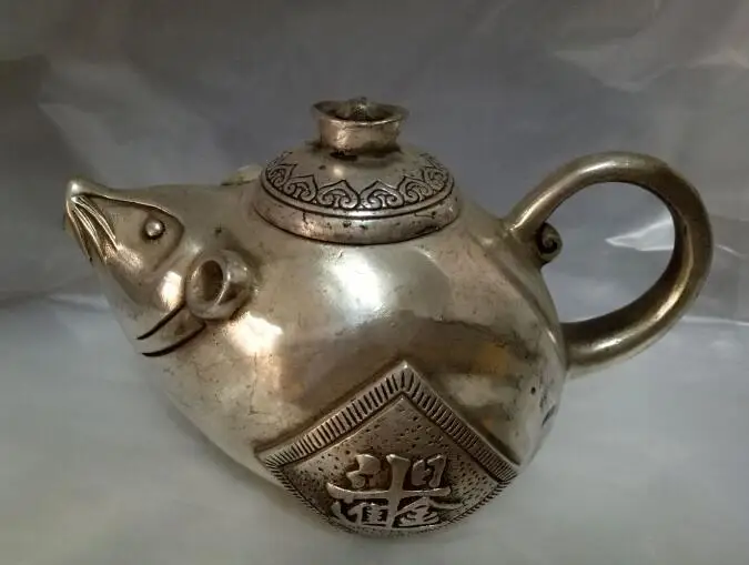 

Серебряный медный чайник, чайник, украшение, декоративный подарок, коллекция в котле удачи
