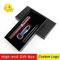 1set new free custom logo business black metal signature pens multicolor advertising gifts gel pen with gift box office supplies