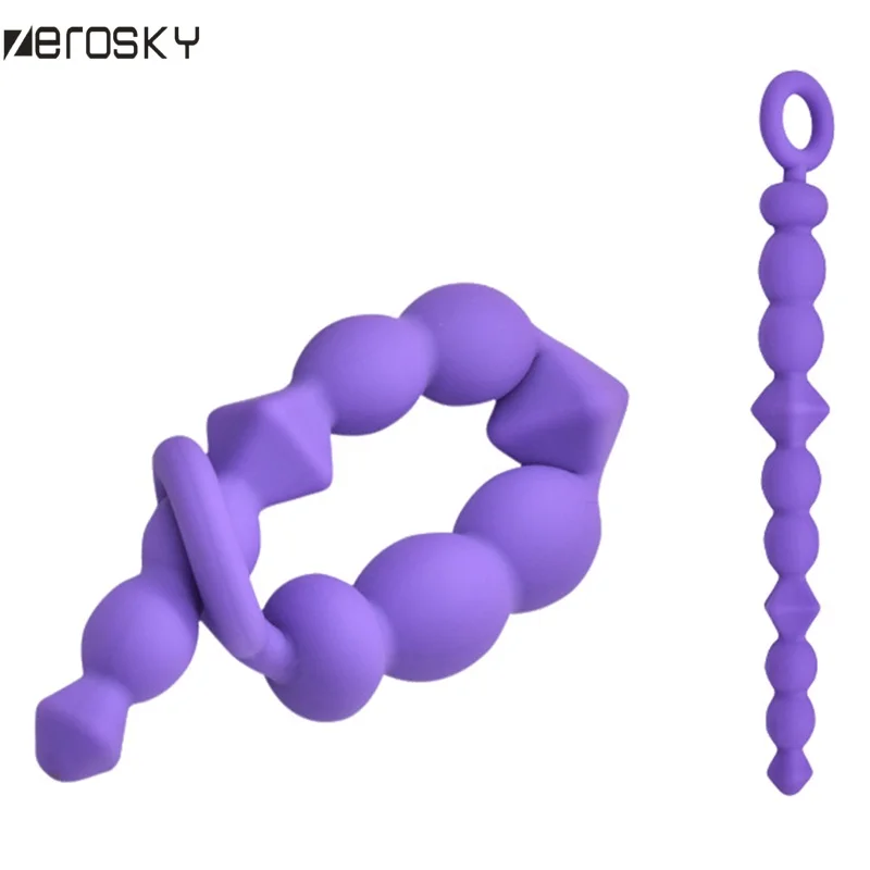 Zerosky силиконовые гладкие анальные бусины Анальная пробка дилататор шарики