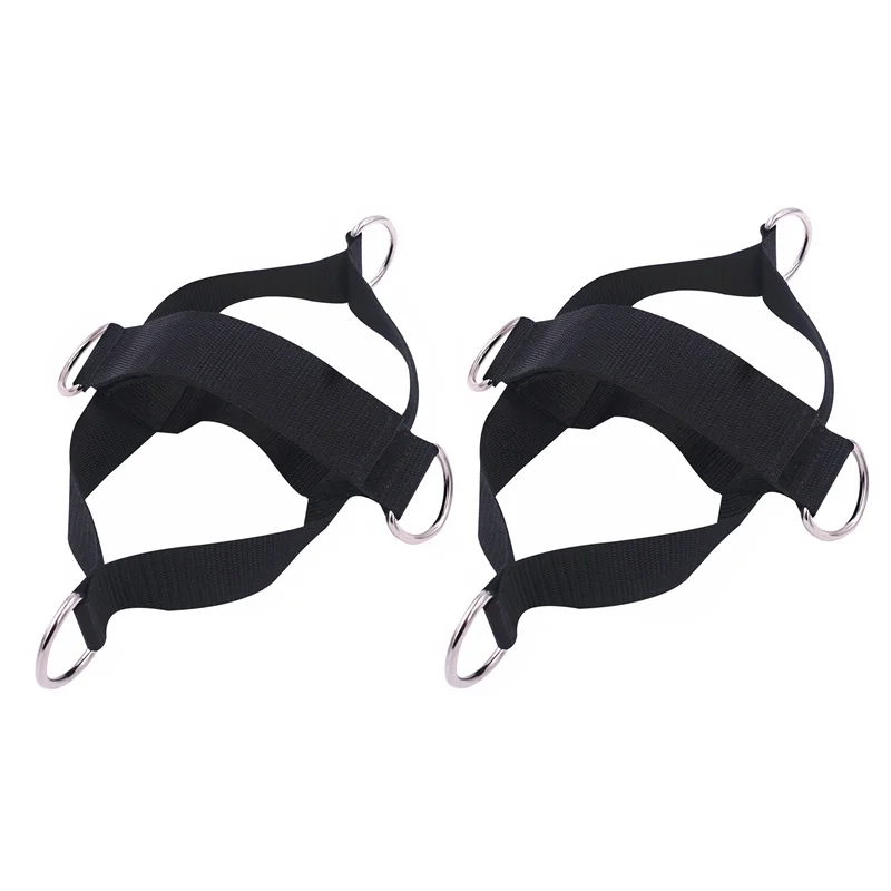 1 Pair 4 d-кольца, ремешок на лодыжку для кабельных машин и эспандеров, женские/мужские Размеры, клейкий ремешок для ног, для фитнеса, тренажерного зала, тренировки, растяжения - Цвет: 1 Pair