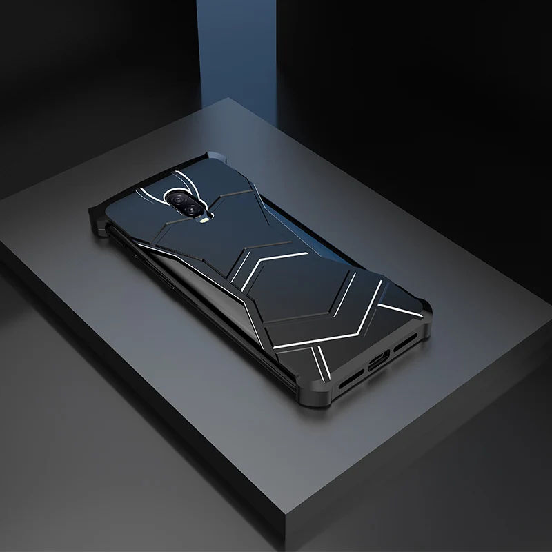 Черный Алюминиевый металлический магнитный чехол для OnePlus 6 T, Роскошный Жесткий чехол Marvel Element для OnePlus 6 T, ударопрочный чехол OnePlus6T - Цвет: Черный