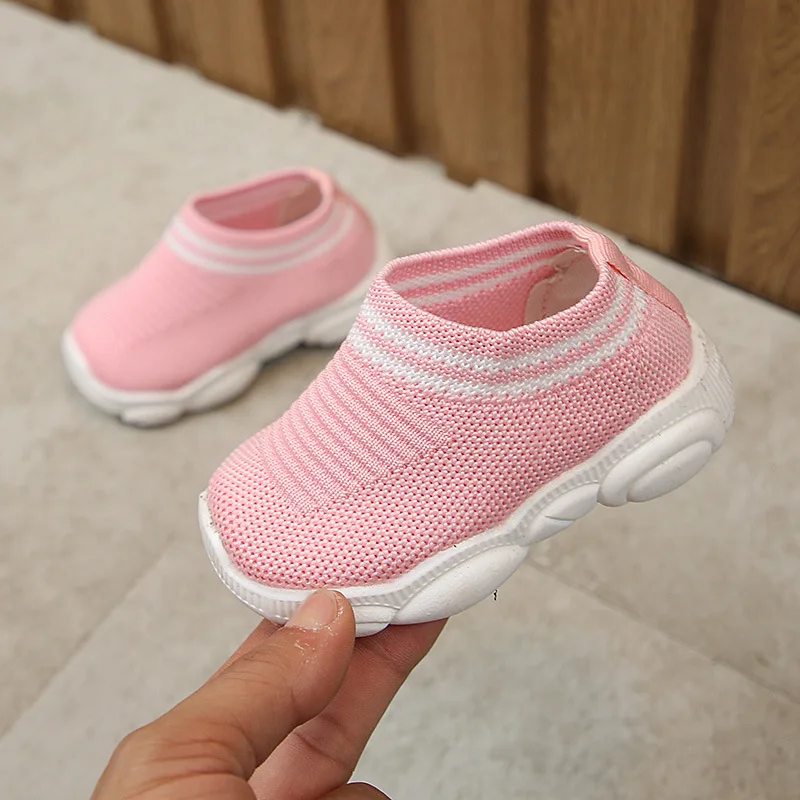 New Soft Bottom Kids Shoes Baby Boy Girl Candy Color Woven Fabric Air Mesh Children Casual Sneakers For Boys Girls | Детская одежда и