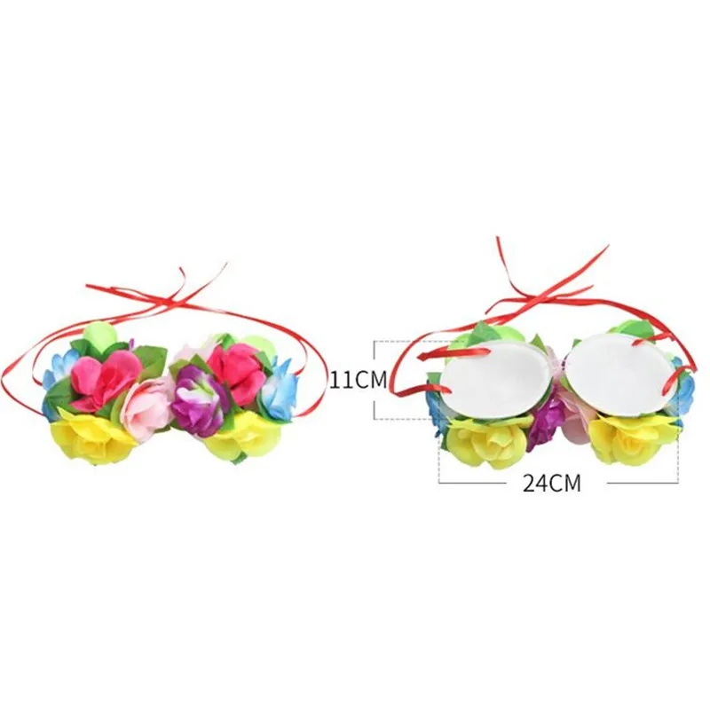 Colorful Flower Hawaii Bra Children Hula Dance Fancy Dress Costume Beach Tropical Party Decoration Christmas Halloween|Праздничные
