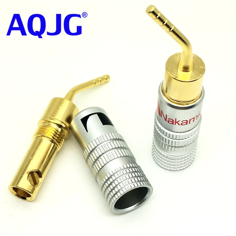 4 шт. Высокое качество Новинка 24K золото динамик Nakamichi Pin Angel 2 мм нановый штекер для