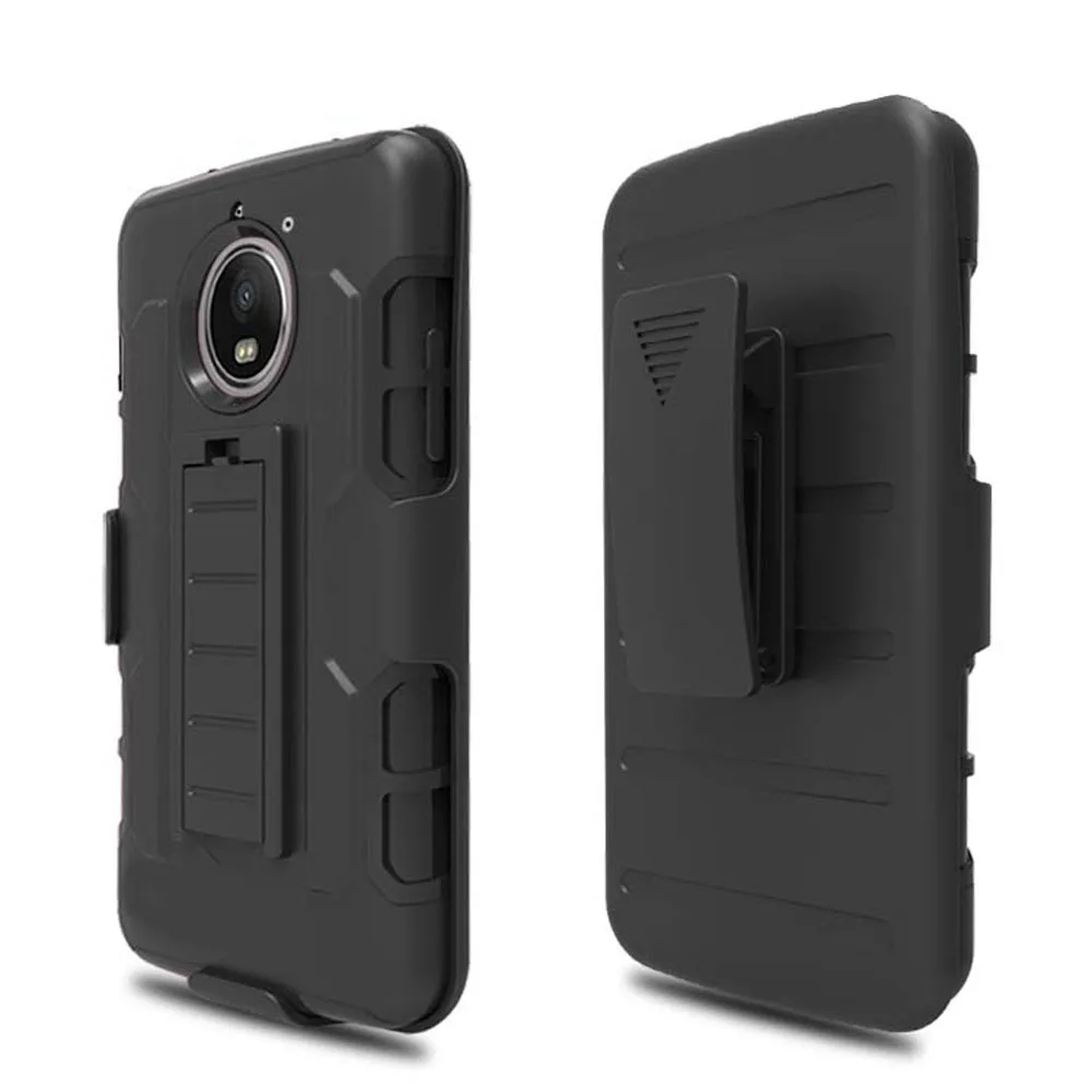 Для Motorola E4 Plus Heavy Duty Hybrid Armor чехол с зажимом для ремня Moto XT1770 XT1771 XT1773 XT1775 | Мобильные