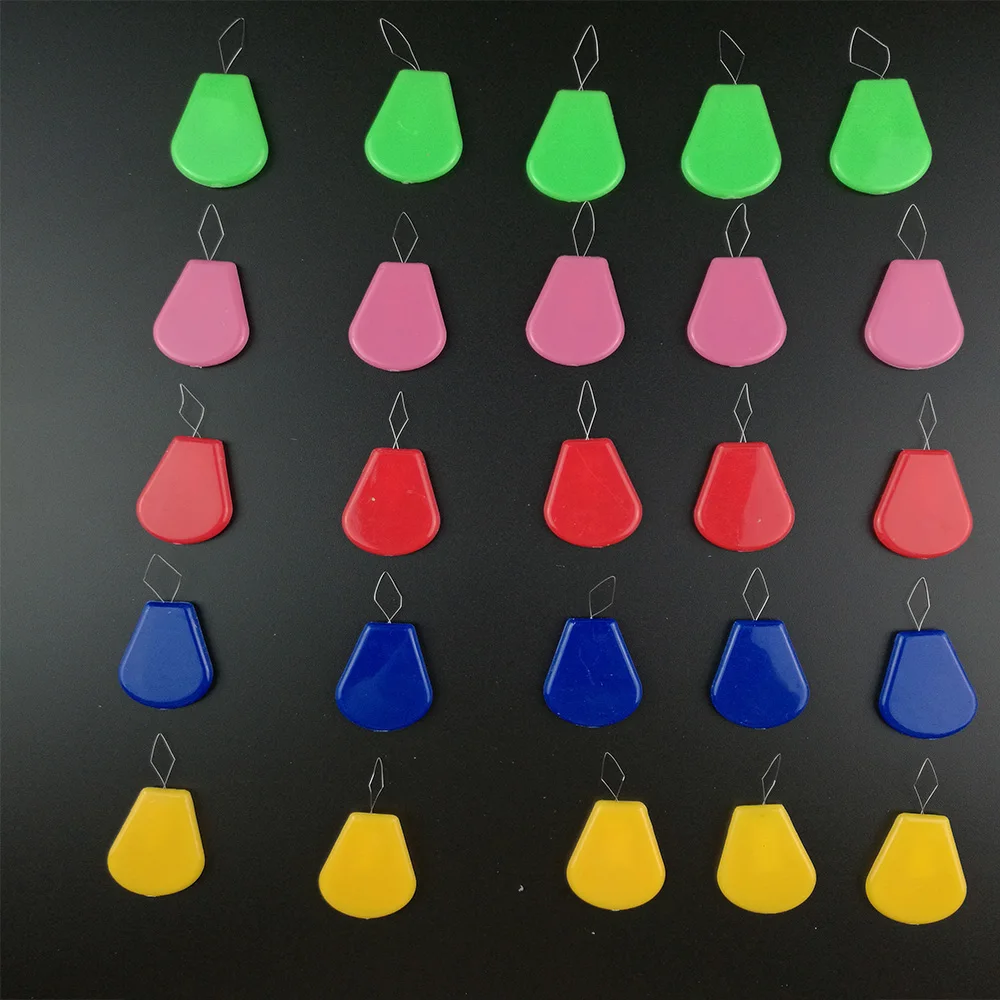 100pcs Assorted Colors Household Bow Wire Needle Threader Hand Machine Craft Sewing Stitch Insertion Tool With Plastic Handle |