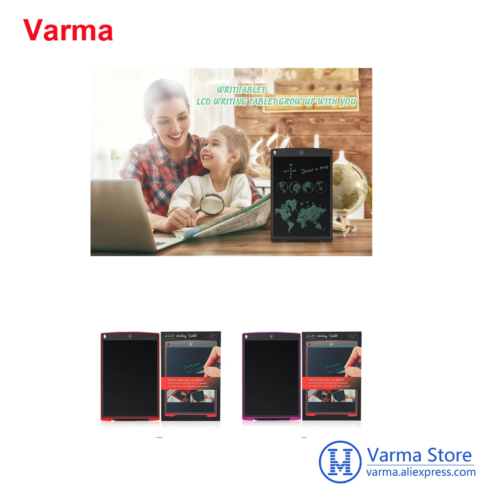 Varma 12 &quotдюймовый ЖК портативный электронный планшет ультратонкий для записи