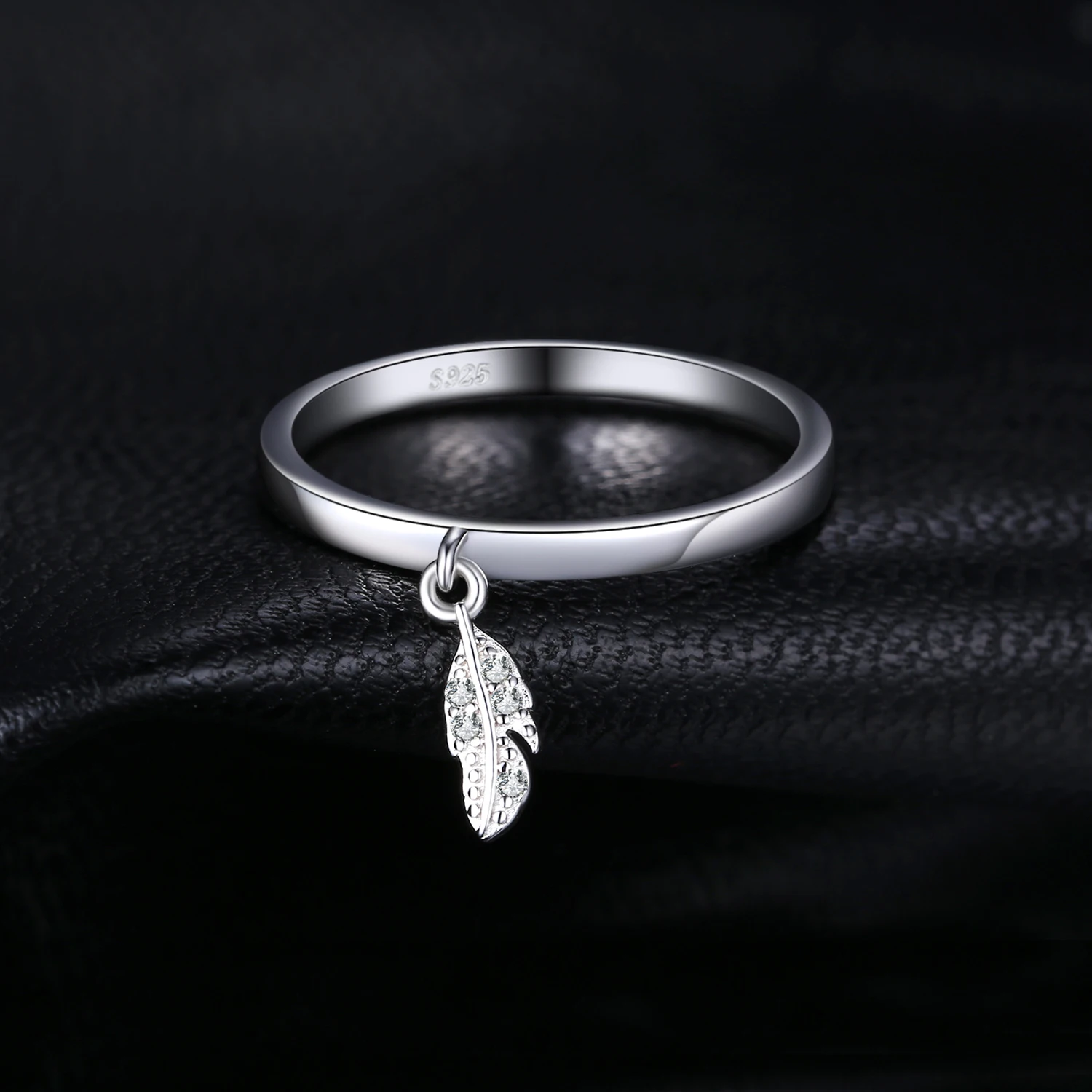 JewelryPalace 925 пробы серебро болтаться лист очарование перо кольцо для вашей подруги Новая горячая Распродажа как красивые подарки