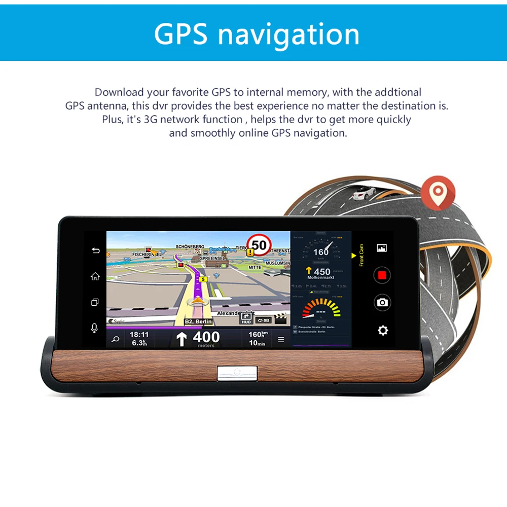 Junsun 3G 7 дюймовая автомобильная GPS навигация Bluetooth Android 5.0 Навигаторы Автомобиль с DVR