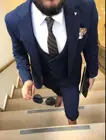 Свадебная и официальная одежда, мужские костюмы из 3-х предметов, смокинги для шафера и вечеринки, куртка + брюки + жилет на заказ