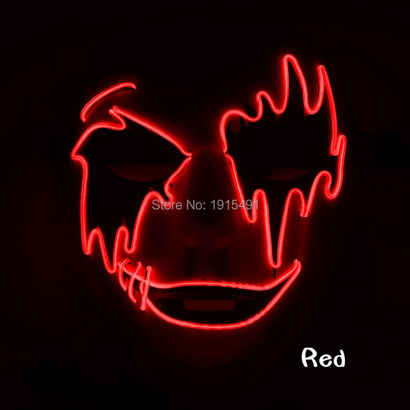 Новинка неоновая светильник ящаяся маска ночная светящаяся для Хэллоуина