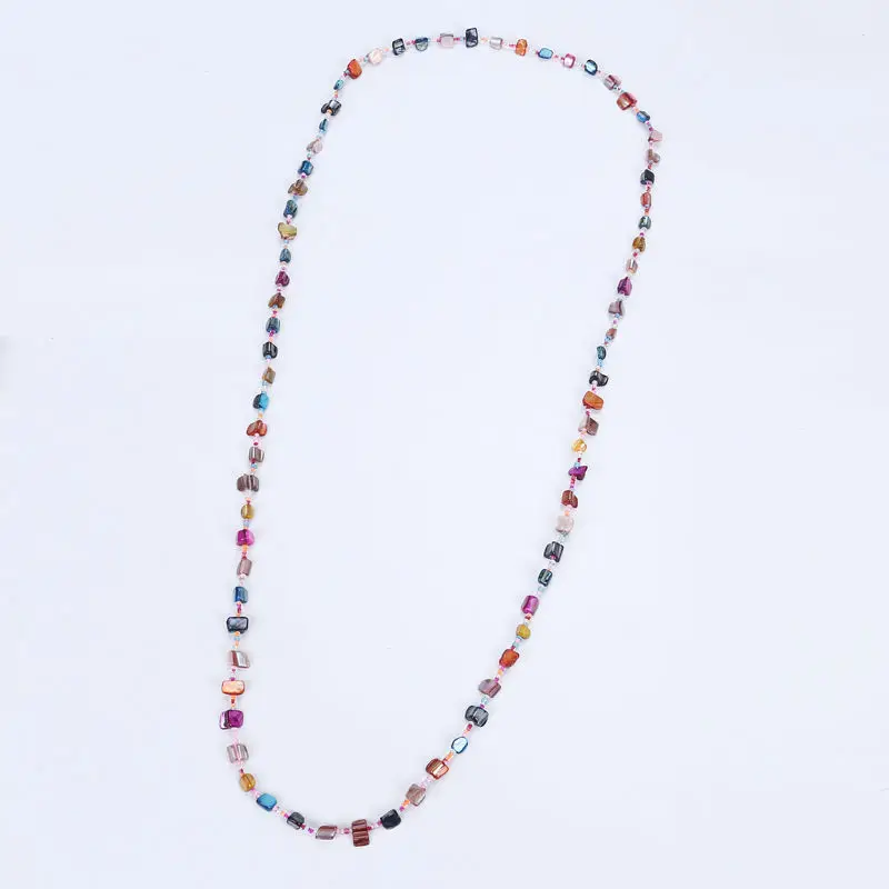 Ожерелье женское с жемчужинами красивое цветное колье 7*10 мм бусинами