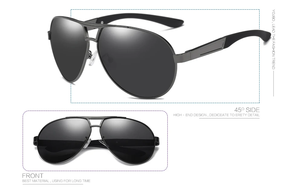 YOJBO, мужские солнцезащитные очки, поляризационные, UV400, Gafas De Sol, женские, негабаритные, для вождения, солнцезащитные очки для мужчин, брендовые, дизайнерские, черные, очки