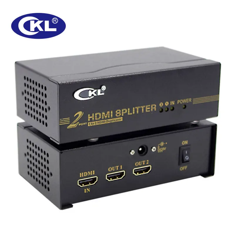 

CKL 2 Port HDMI Splitter 1x2 HDMI Duplicator Support 1.4V 3D 1080P for PC Monitor Projector HDTV HD-92