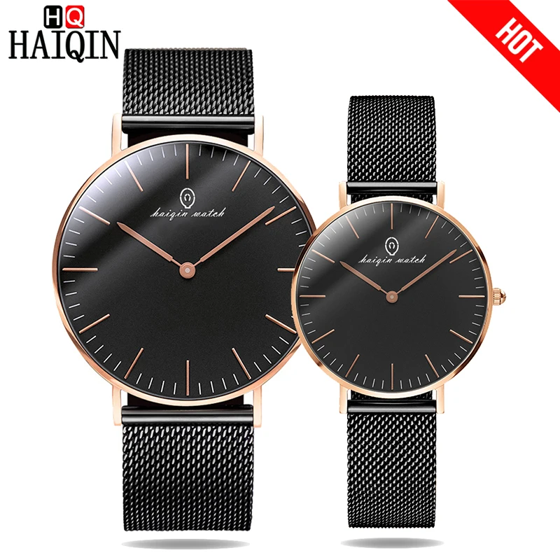 HAIQIN Men's Watches Minimalist Fashion Couple Watch Luxury Brand Quartz Wristwatch For Lovers Waterproof | Наручные часы