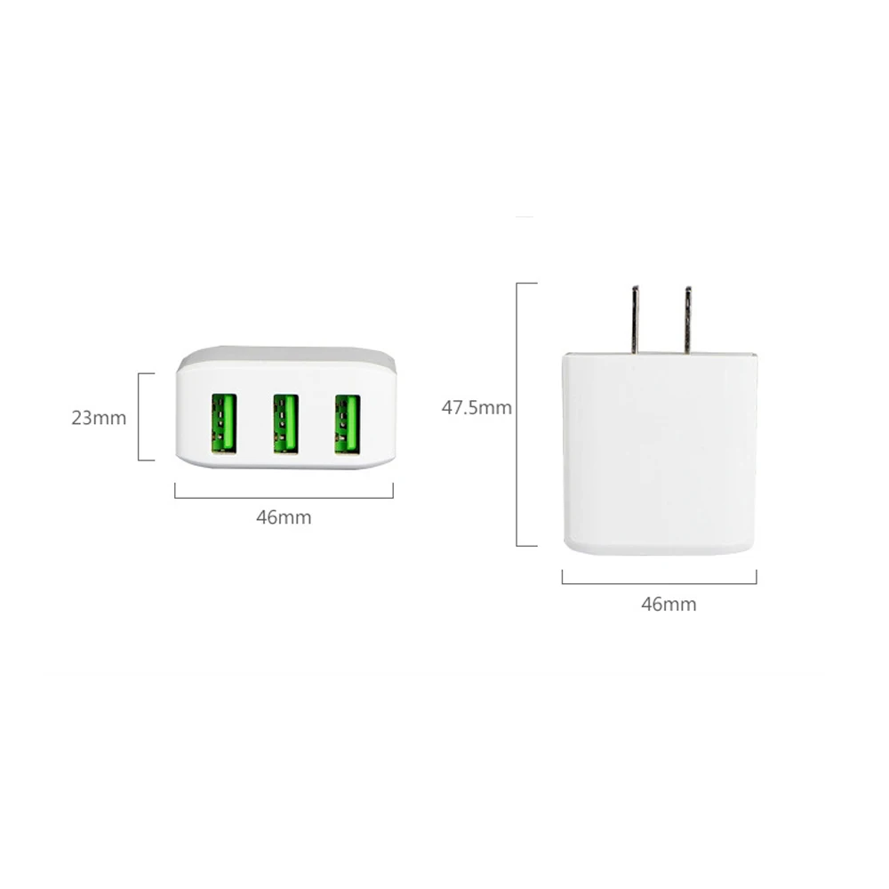 XHDATA 5 в 3 А USB 3,0 зарядное устройство для мобильного телефона с 3 разъемами выходной адаптер быстрая интеллектуальная AC100-240V/50-60 Гц зарядка