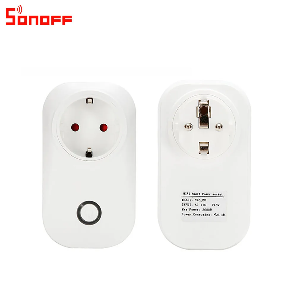 Itead Sonoff S20 Версия ЕС WiFi умный дом Беспроводная розетка приложение дистанционное управление через eWeLink работа с Alexa Google Home IFTTT