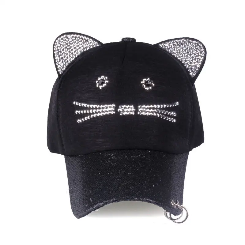 [YARBUU]Brand Baseball Cap 2017 peaked cap Lady sun cap women cat caps high quality casual snapback hat rhinestone hat