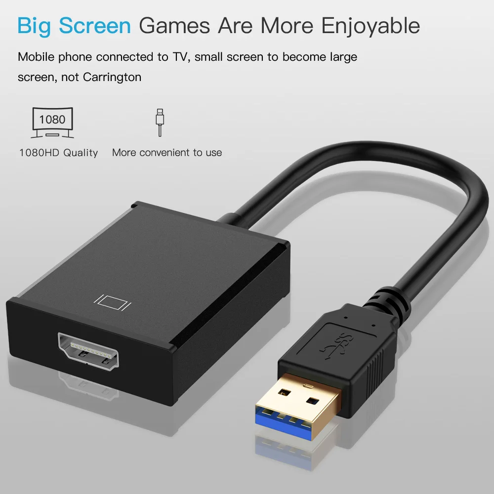 USB 3,0 к HDMI конвертер USB3.0 к HDMI адаптер мульти дисплей кабель HDMI видео кабель для ПК ноутбук проектор HDTV 1080P