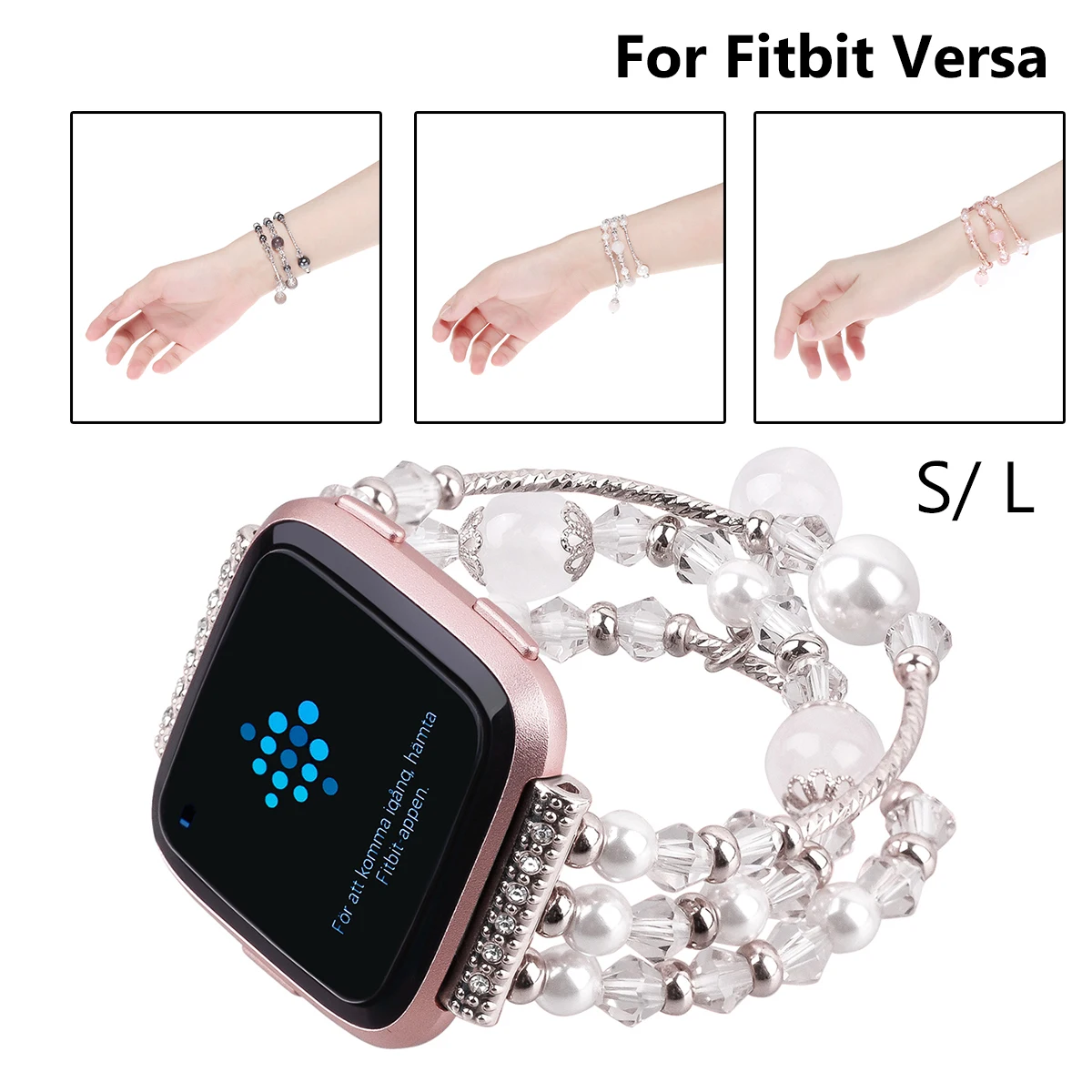 Новинка 2019 ремешок для часов с бусинами сменный умного браслета Fitbit Versa