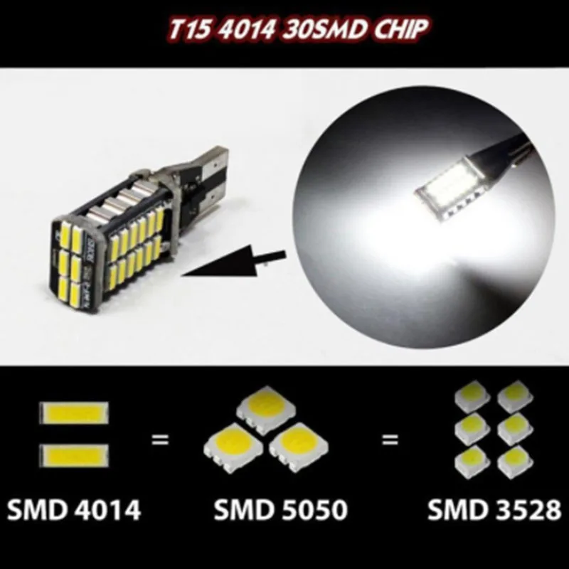 2 шт. T15 4014 30smd задние фары хвостовые лампы указатели поворота Противотуманные
