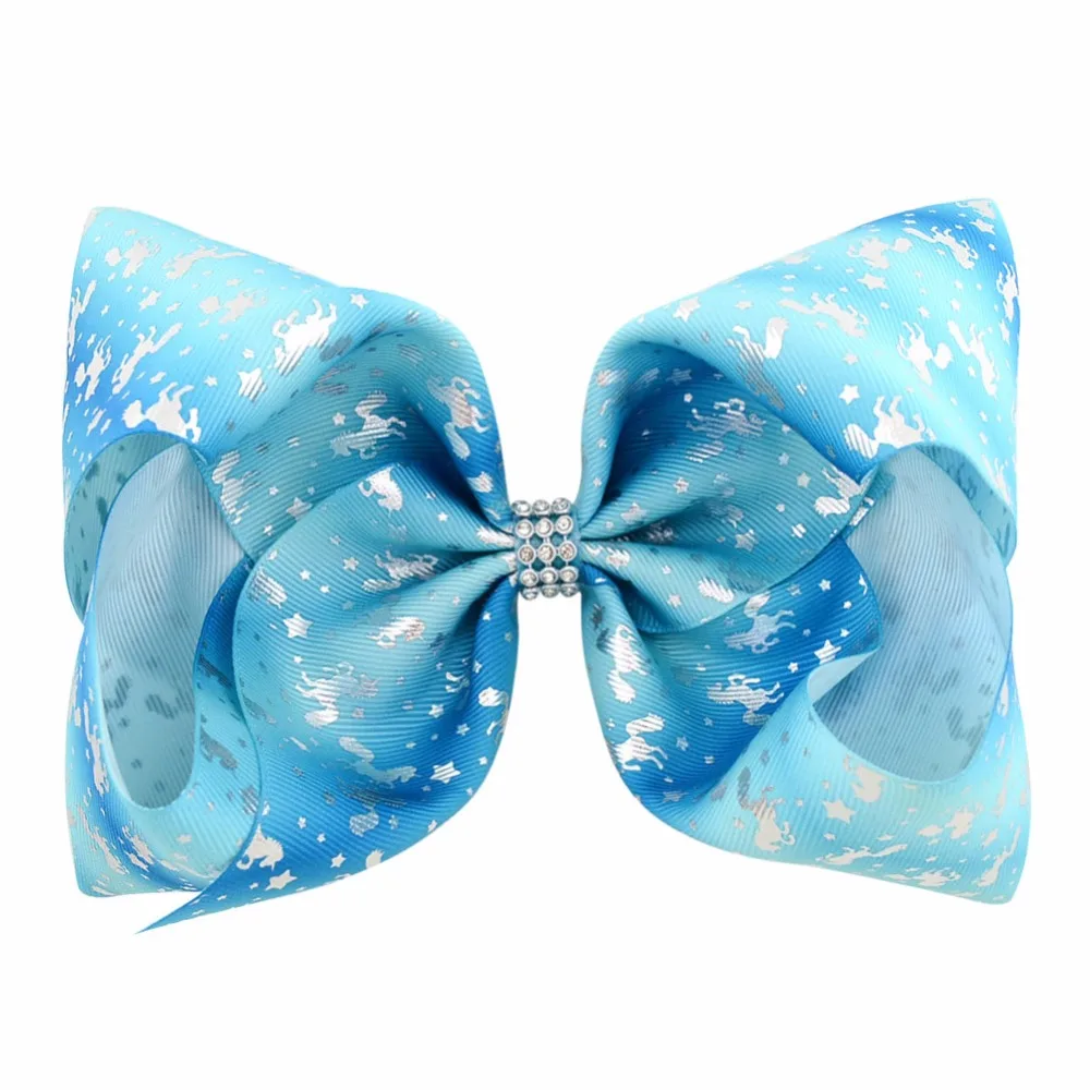 

1Pcs 8 Inch Flash drilling Star printed Large Bow Clip Butterfly Hairpin Big Hair Clip Handmade Hair Accessories For Girls 856