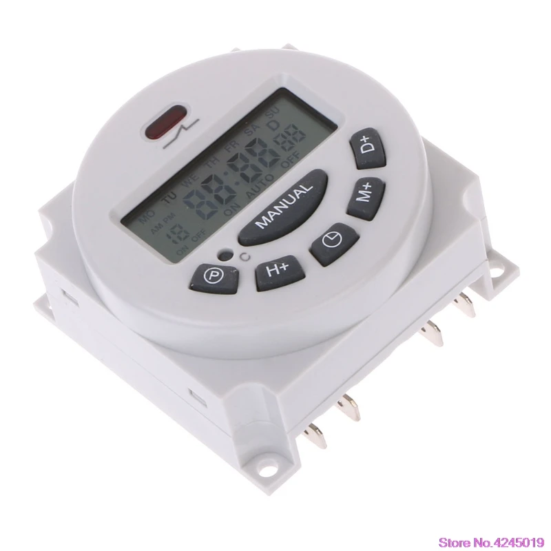 DC12V AC220V цифровой lcd Еженедельный программируемый реле времени электронный таймер