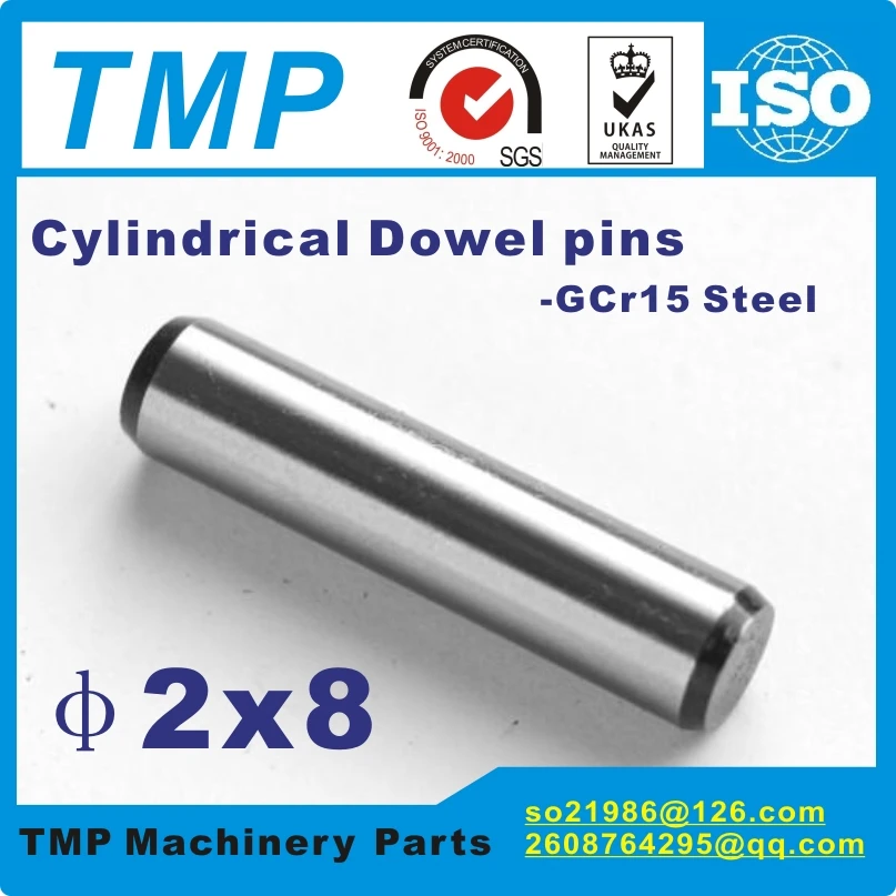 

50 pieces/Lot 2x8mm Locating Pins/Dowel pins/Cylindrical position pins For Mechanical Uses-TLANMP Material:Steel GCr15