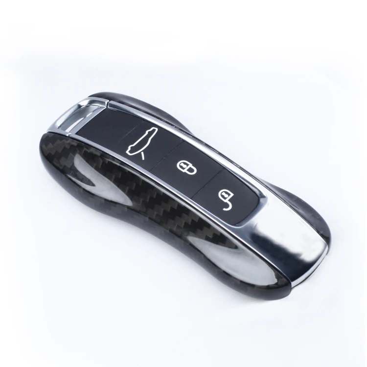 Чехол для ключей из углеродного волокна для Porsche Panamera 970 971 Cayenne Macan Boxster Cayman 981 982 718 991 911 918