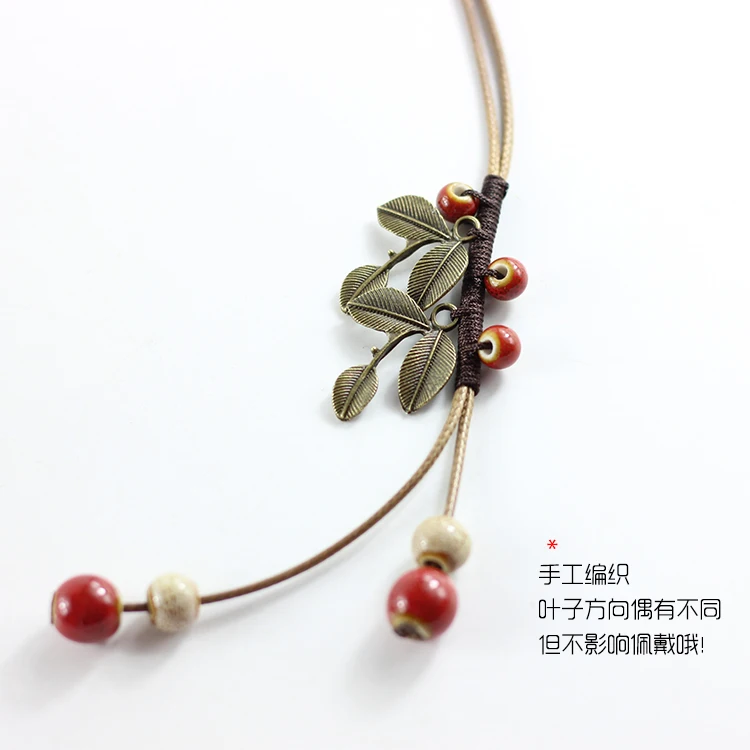 Богемное винтажное керамическое модное ожерелье с кисточками для женщин