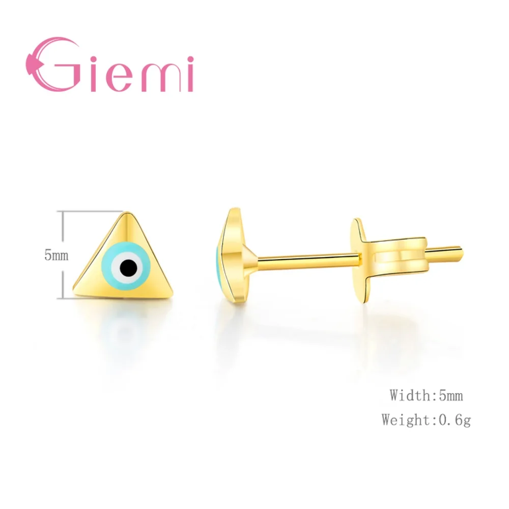 7 видов стилей маленькие серьги гвоздики со сглаза из стерлингового серебра 925