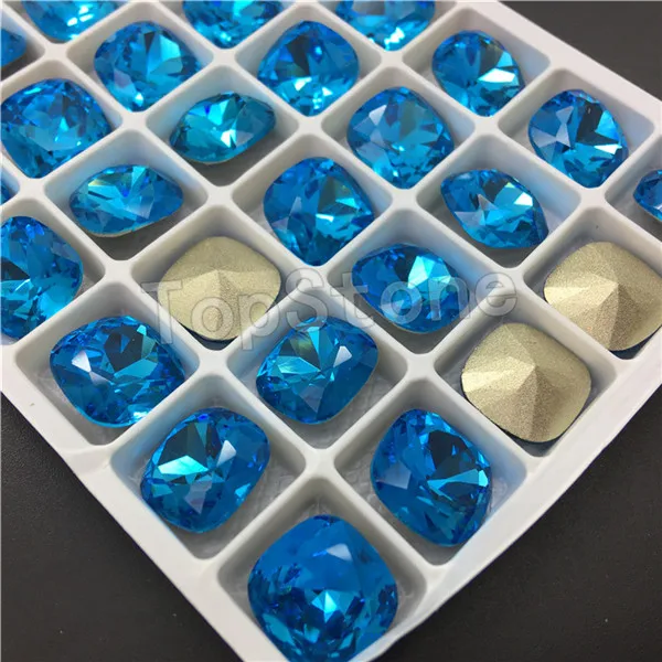 Aquamarine T202 TopStone 8 10 12 мм K9 кристалл классический квадратный необычный камень смешанные цвета жир Квадратные Свободные Стразы для изготовления ювелирных изделий своими руками - Цвет: Aquamarine T202