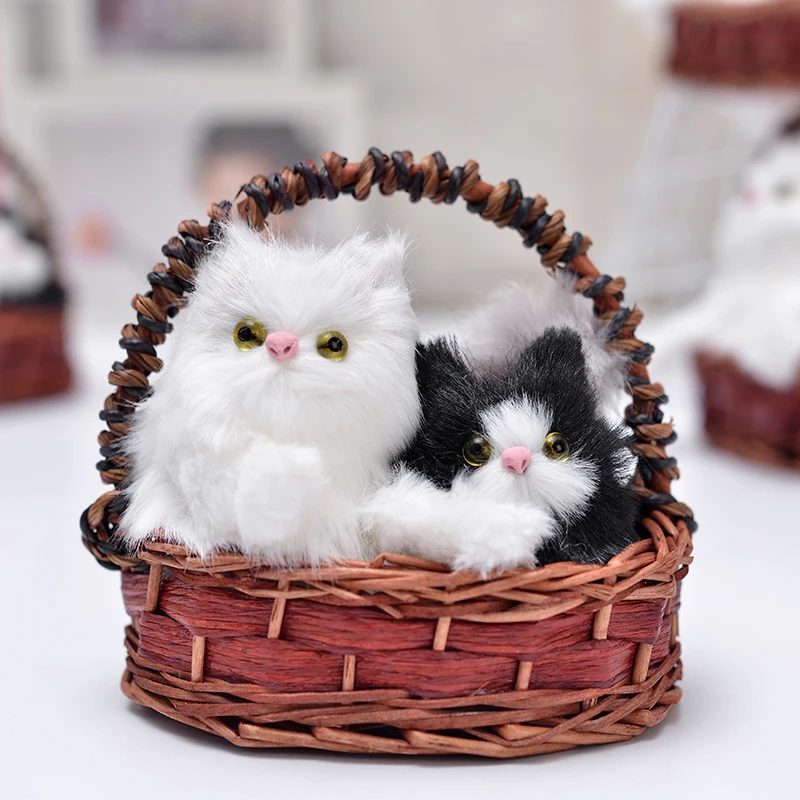 Корзина котята коты плюшевые игрушки Моделирование двойной любовник в